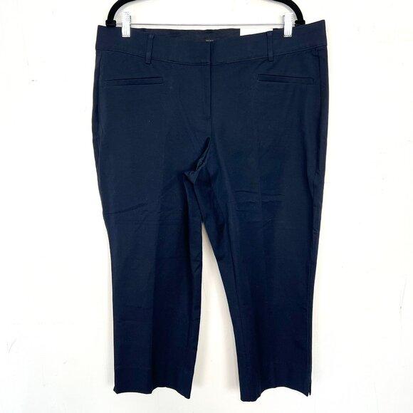 NWT Lane Bryant The Allie Pants Slim Crop Elastic Waist Navy Blue 16 XL mc - Picture 1 of 4